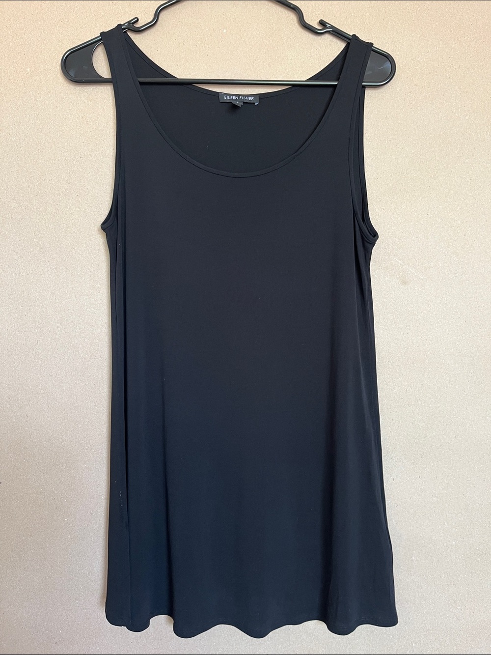 NWOT Eileen Fisher 100% Silk Swing Tank Top S Black